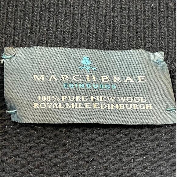 Marchbrae Women’s Black Full Zip 100% Pure New Wool Sweater s/M Made in Scotland - Picture 6 of 7